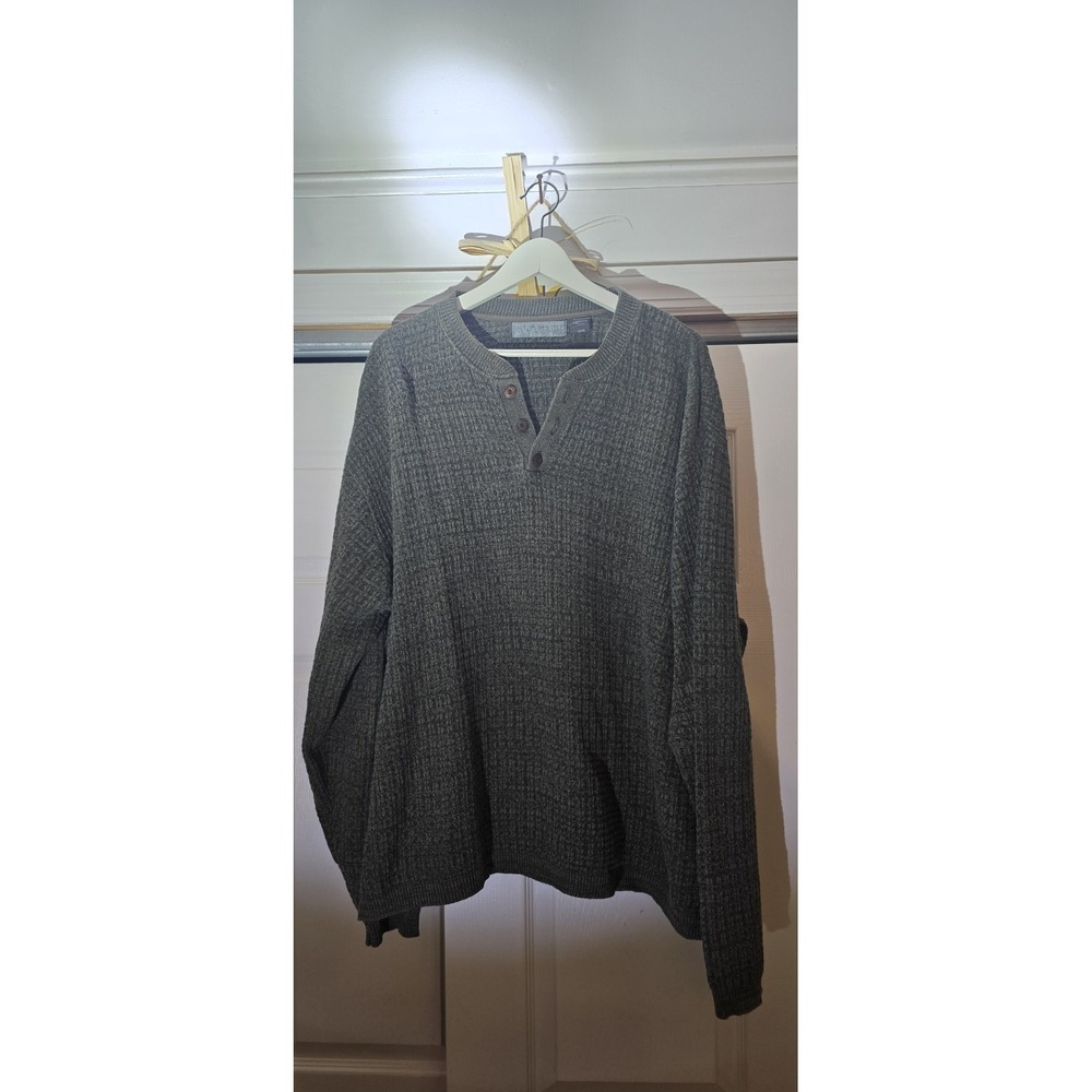 Oscar De La‎ Renta Mens Sweater Size XXL Cotton Blend Pullover Knit Olive Green
